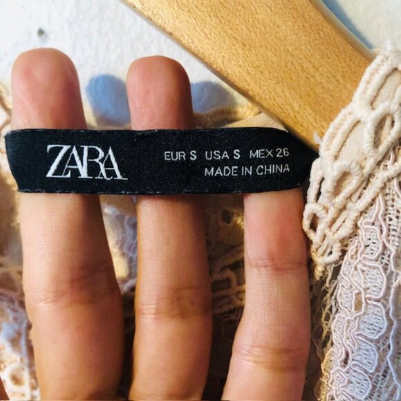 Zara Sleeveless Lace Top, Size S, Tan, Elegant, Feminine, Boho Chic, Lac… - Picture 4 of 5